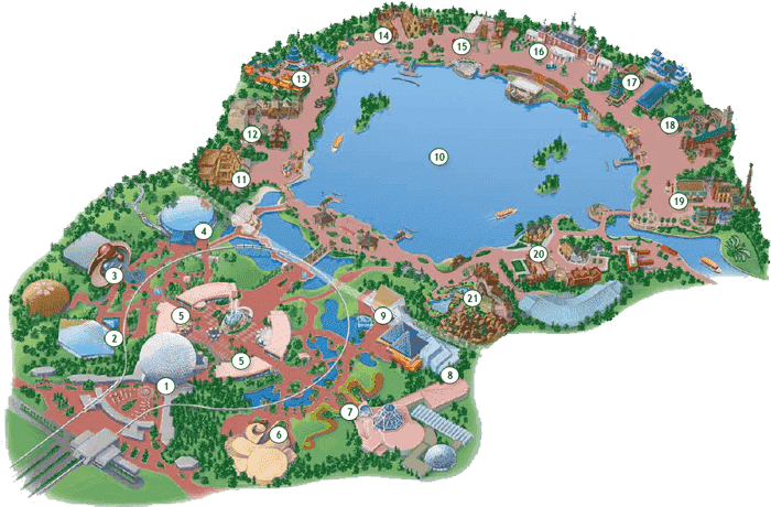 Disney Epcot theme park map