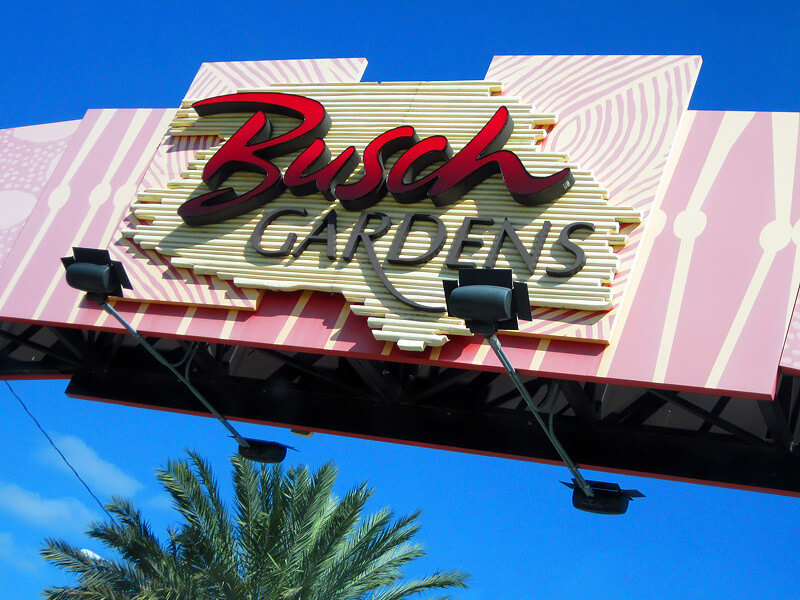 Busch Gardens theme park in Tampa entrance