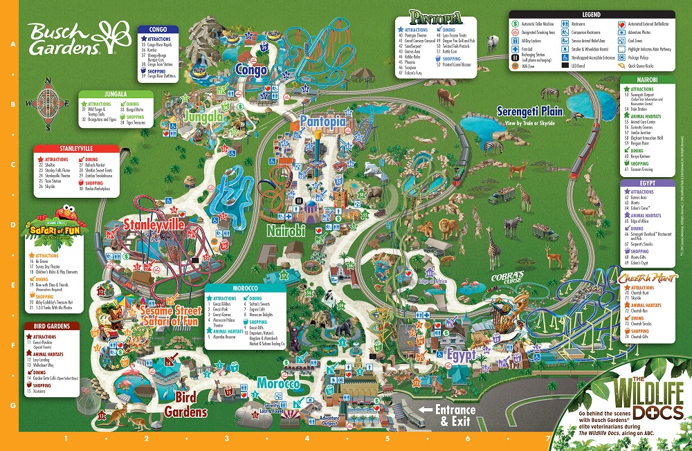 Busch Gardens park map