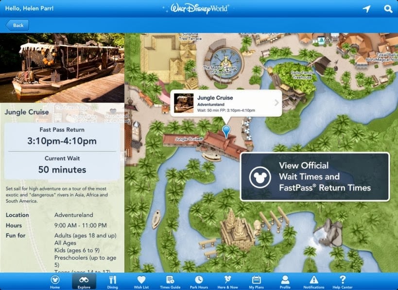 My Disney Experience App Map
