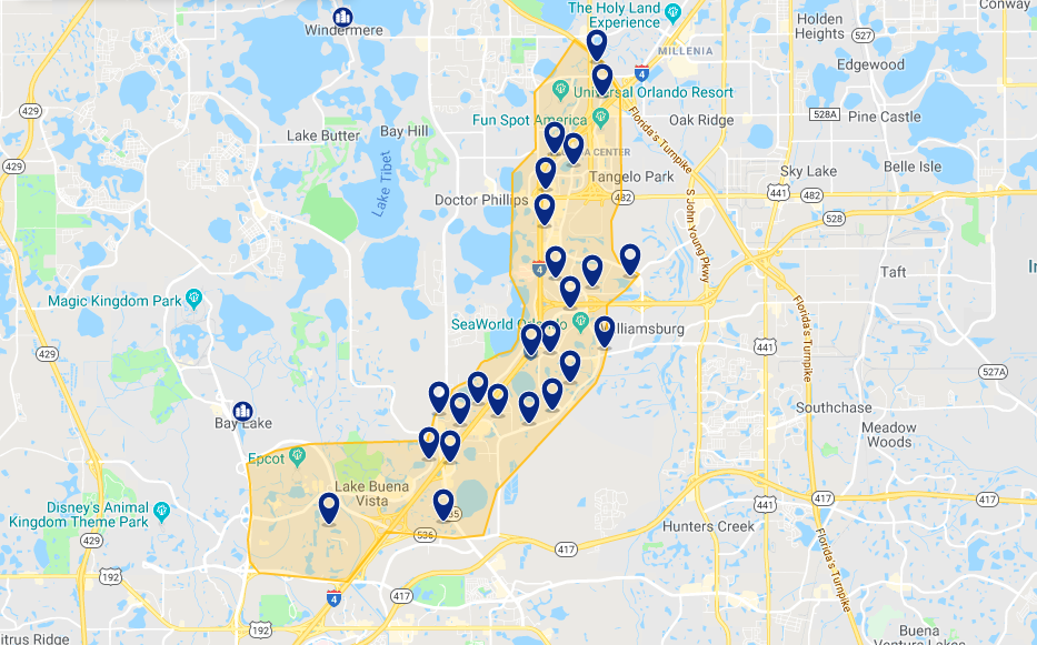 Orlando map of best regions
