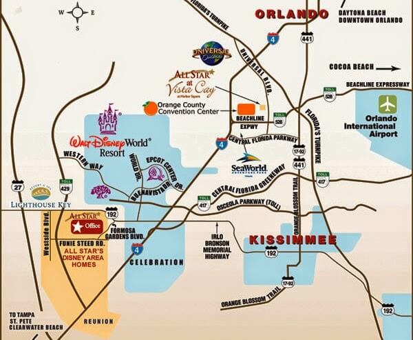 Orlando tourist map