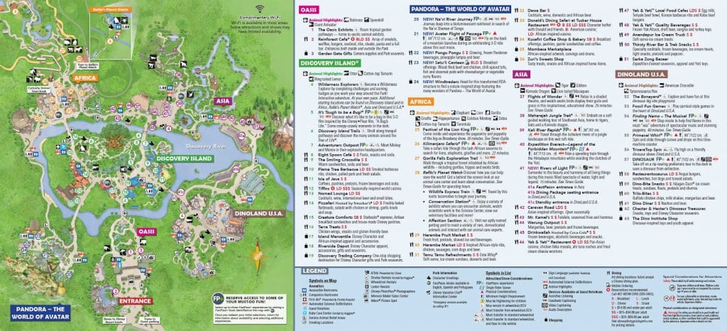 Disney Animal Kingdom full park map in Orlando