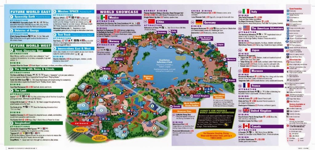 Disney's Epcot Center Full map