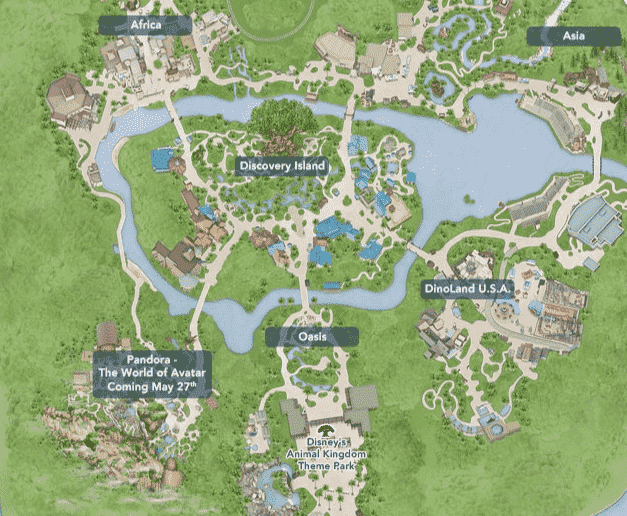 Disney Animal Kingdom park map in Orlando
