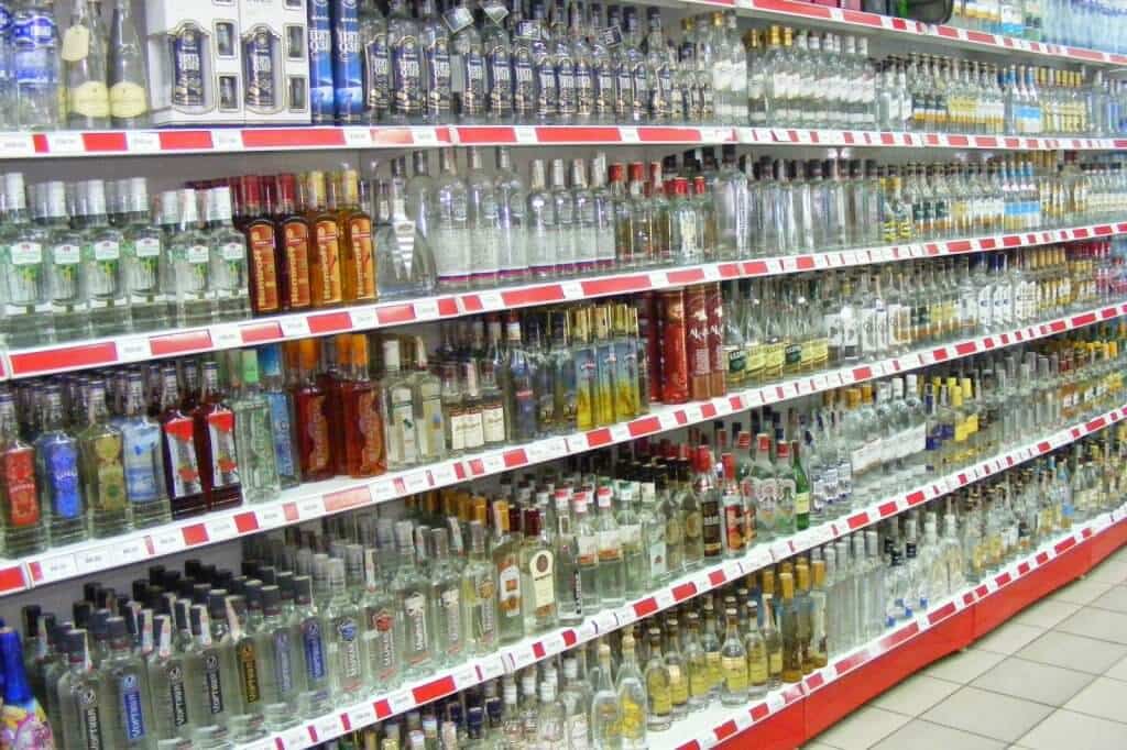 Alcohol section at Walmart