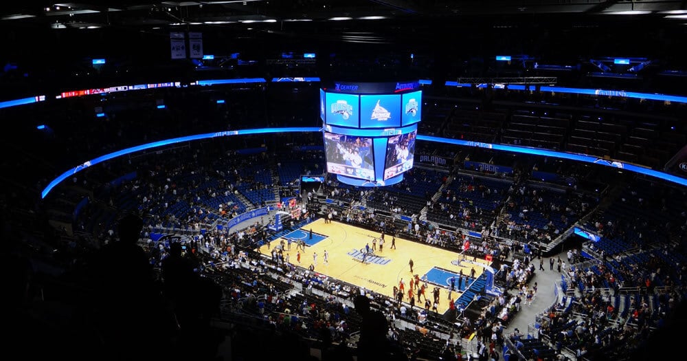 Basketball game in Orlando during December