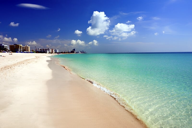 Miami beach in the summer