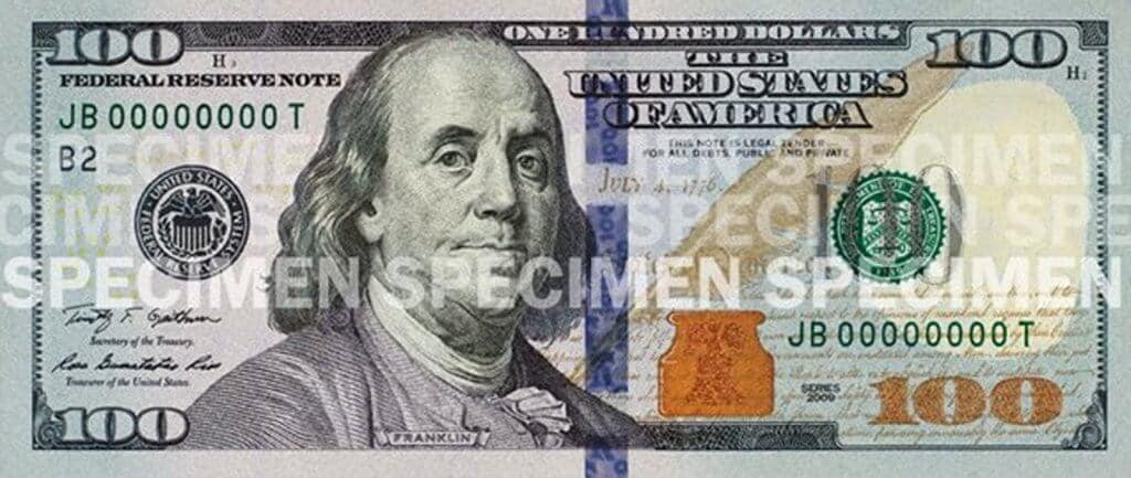New $ 100 bill: