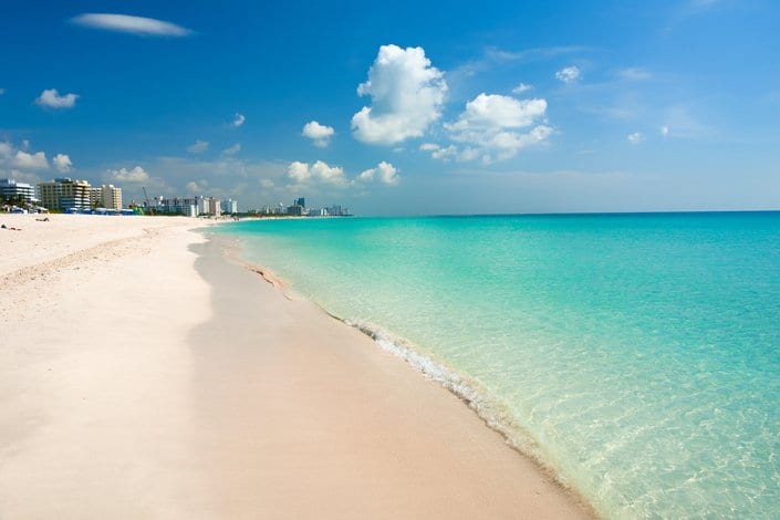 Miami beach at lower season
