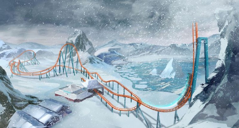 Ice Breaker roller coaster at SeaWorld